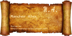Mancher Alex névjegykártya